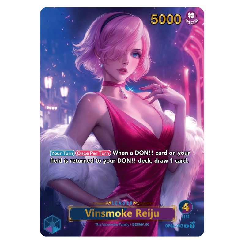 Reiju OP06 – Leader Card – Custom One Piece Proxy – Gold & Silver Foil – Double-Sided Majestic Design – Series 3