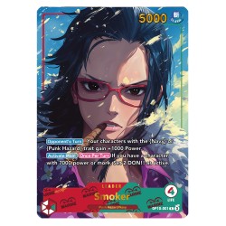 Smoker OP10 – Carte Leader – Proxy personnalisé One Piece – Dorure Or & Argent – Design recto-verso Majestic – Série 3