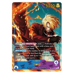 Sanji OP12 – Carte Leader – Proxy personnalisé One Piece – Dorure Or & Argent – Design recto-verso Majestic – Série 3