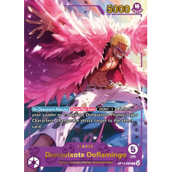 Doflamingo OP14 – Carte Leader – Proxy personnalisé One Piece – Dorure Or & Argent – Design recto-verso Majestic – Série 4